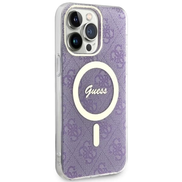 Ovitek Guess 4G MagSafe za iPhone 14 Pro Max, vijoličen 4