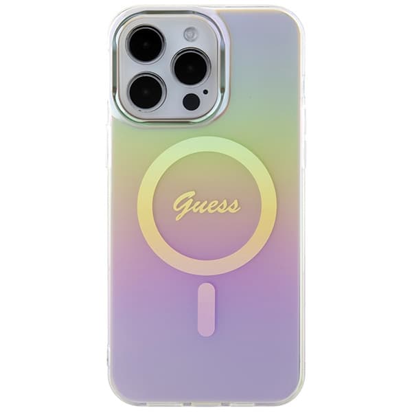 Guess IML Iridescent MagSafe ovitek za iPhone 15 Pro - roza 3