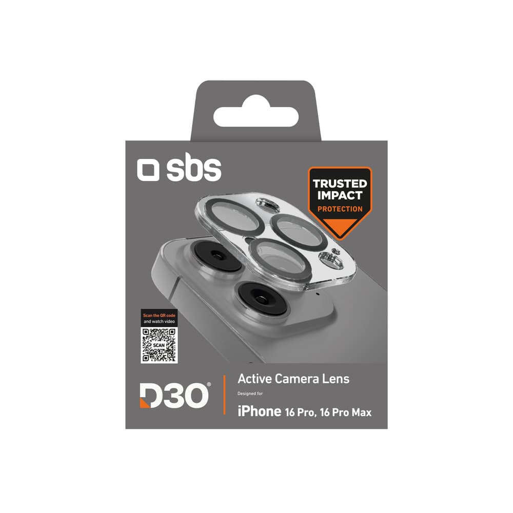 SBS D3O zaščitno steklo za kamero iPhone 16 Pro / 16 Pro Max 2