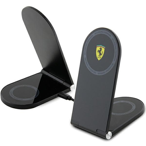 Brezžični polnilnik Ferrari Printed Logo MagSafe 15W, črn