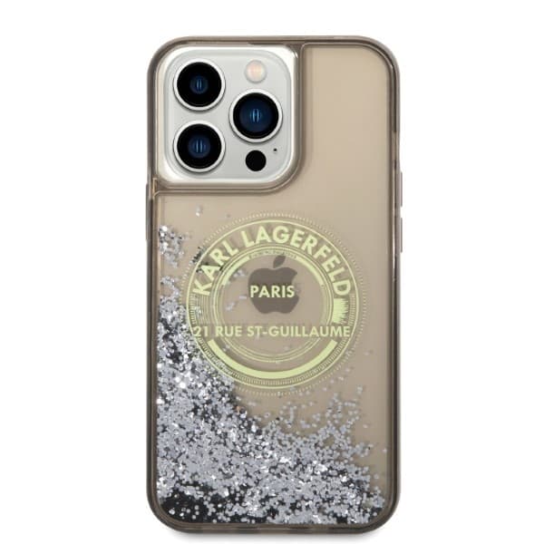 Karl Lagerfeld Liquid Glitter RSG etui za iPhone 14 Pro Max - črna 3