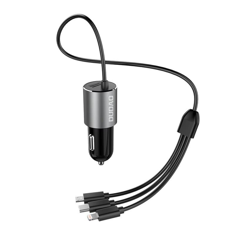 Dudao 3v1 USB avto polnilnik 3.4A, črn 6