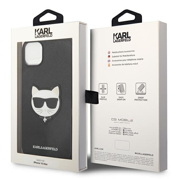 Karl Lagerfeld Saffiano Choupette ovitek za iPhone 14 Plus - Črna 8