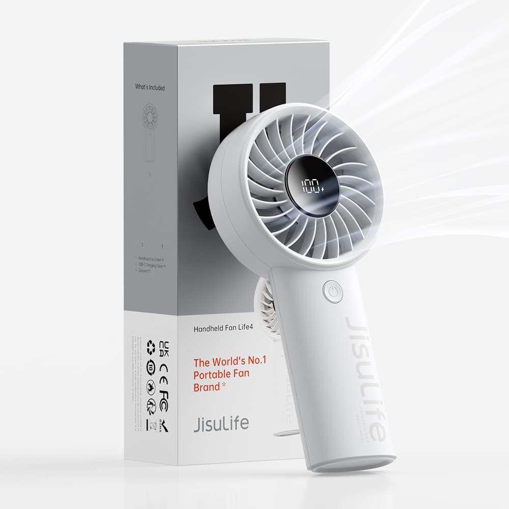 Jisulife Life4 3600mAh ročni USB ventilator, siv 3