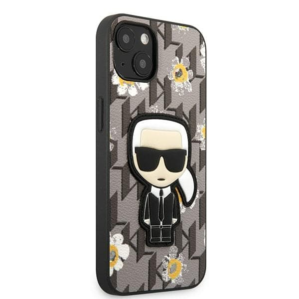Karl Lagerfeld ovitek Flower Ikonik za iPhone 13, siv 4