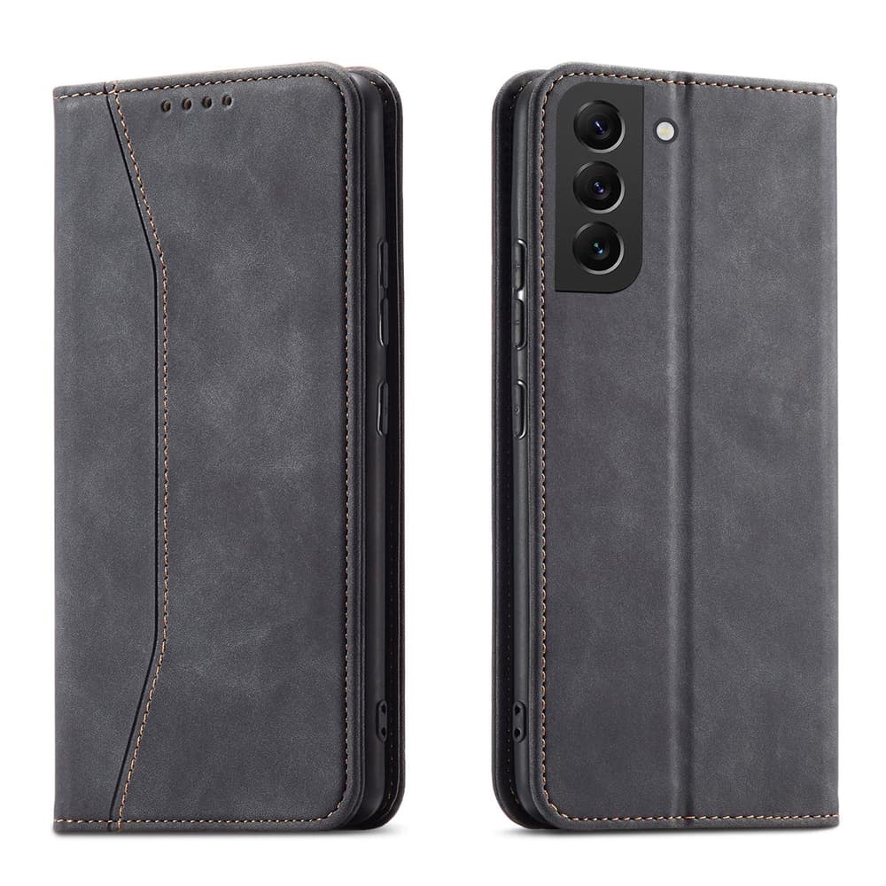Ovitek Magnet Fancy Case za Samsung Galaxy S22+ (S22 Plus) (denarnica, stojalo), črni