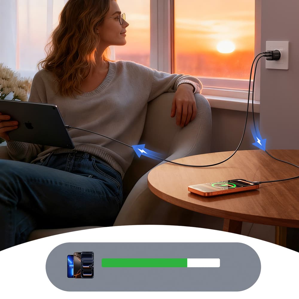 Joyroom JR-TG7 33W polnilec USB-A + USB-C, črn 8