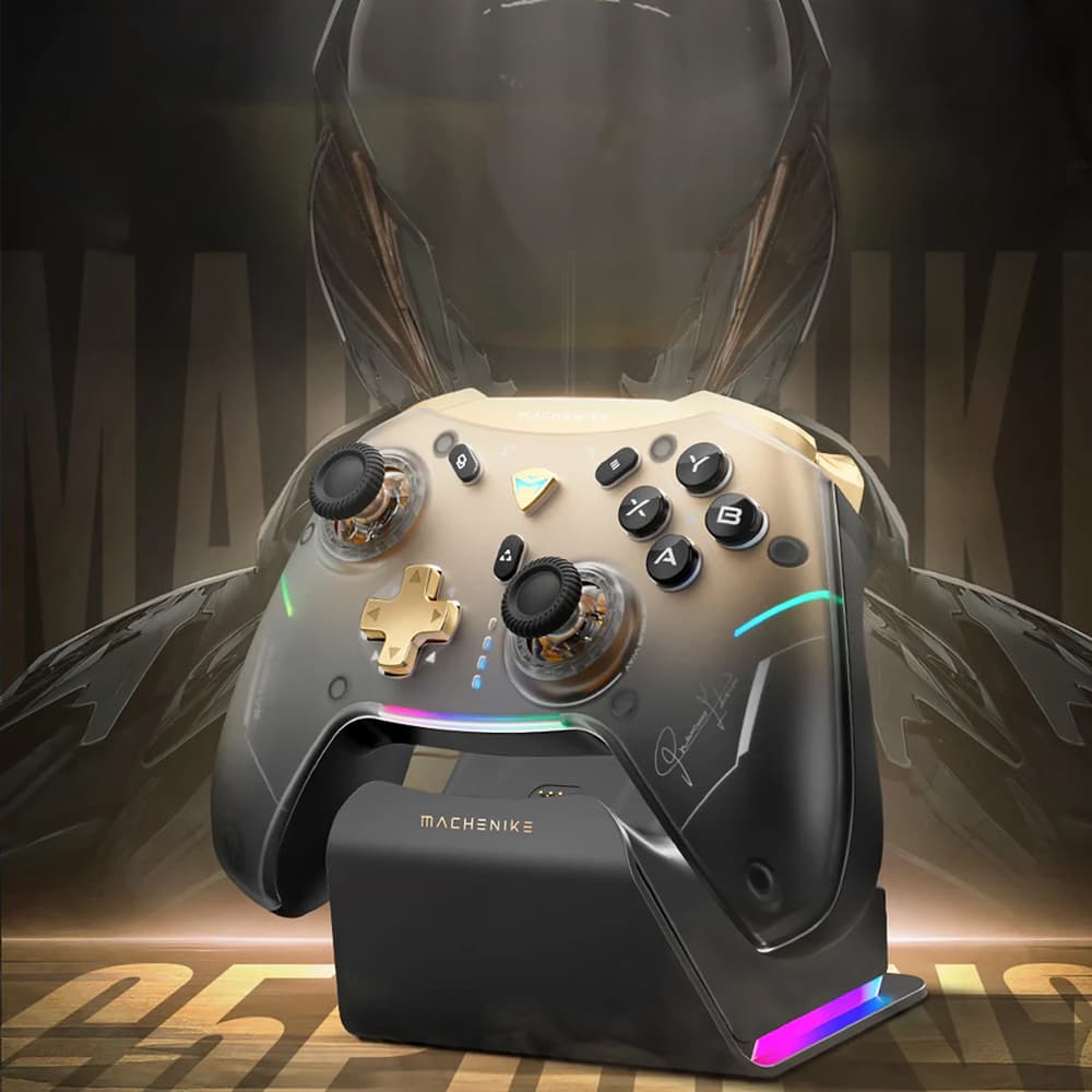 Machenike G5Pro Premium Edition Wireless Game Controller s polnilno postajo - črna in zlata 8