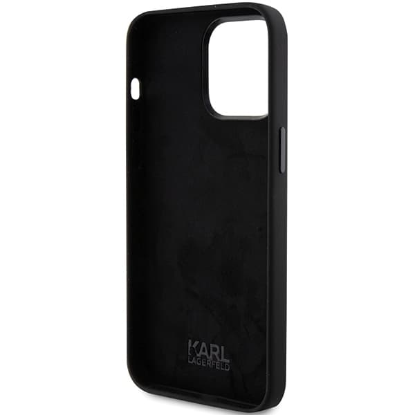 Karl Lagerfeld ovitek Silicone Choupette Metal Pin za iPhone 15 Pro Max - črna 7