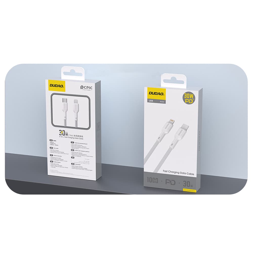 Dudao L9X USB-C - Lightning Kabel 2m, 30W, Bel 2
