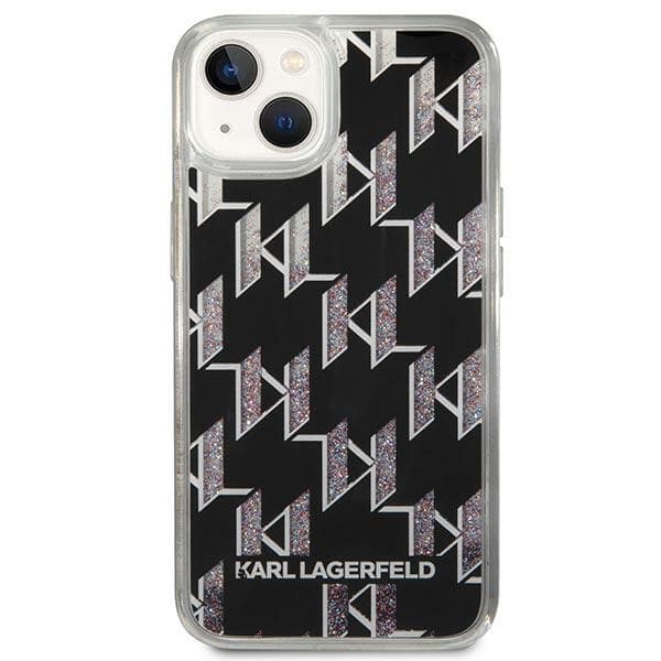 Karl Lagerfeld ovitek za iPhone 14 Plus (6,7") Liquid Glitter Monogram, črn 3