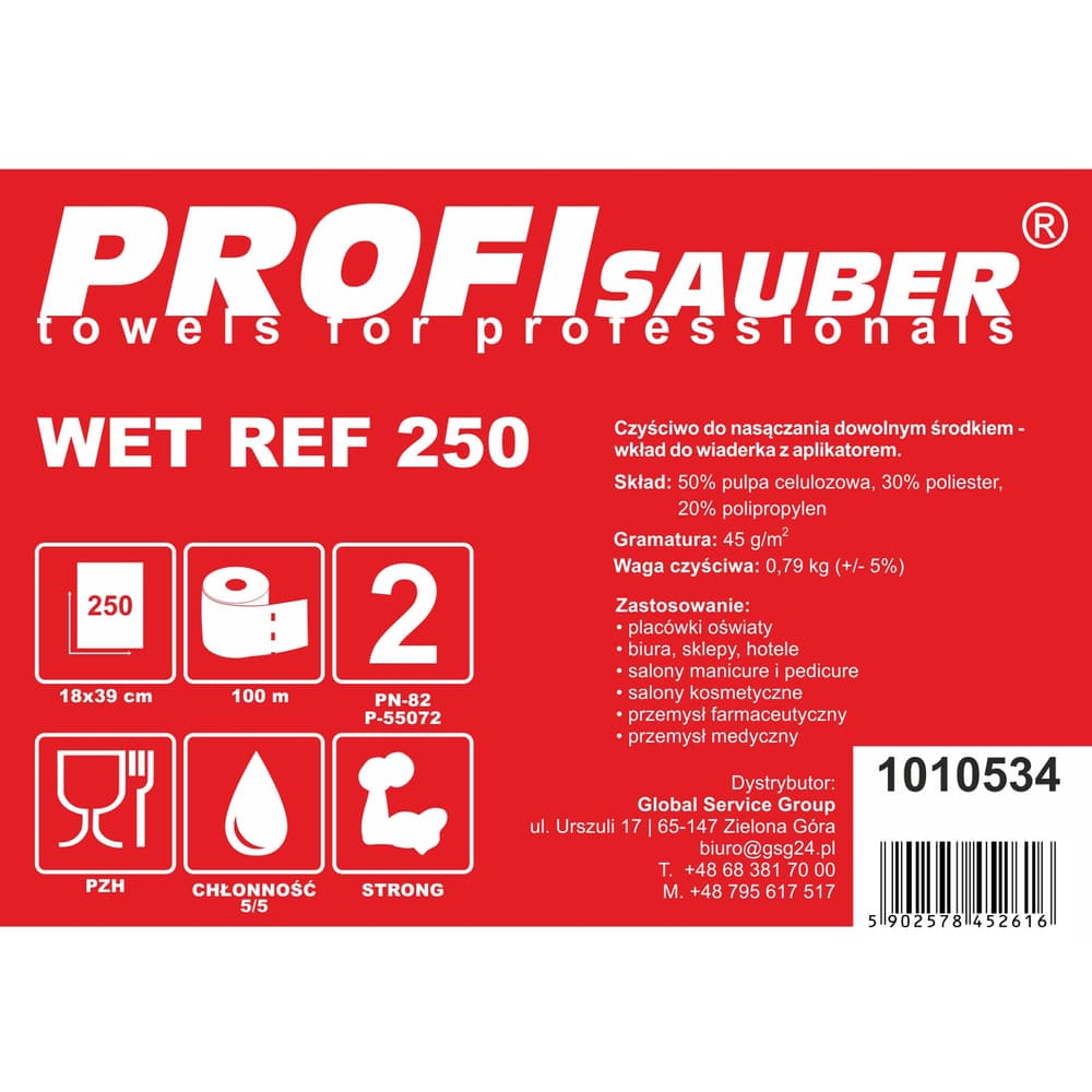 Vlažne krpe Profi Sauber WET REF 250 za posodo (256 kosov) 3