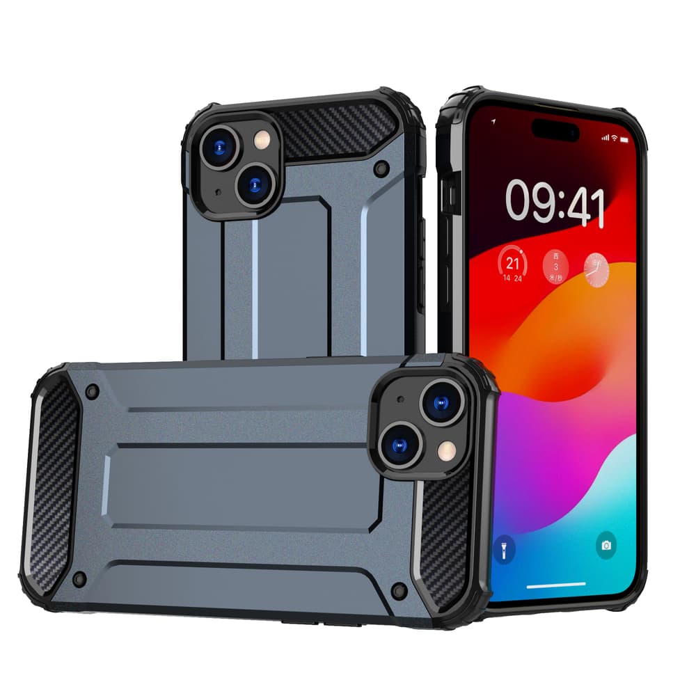 Hibridni ovitek Armor za iPhone 15 Plus Hurtel - moder