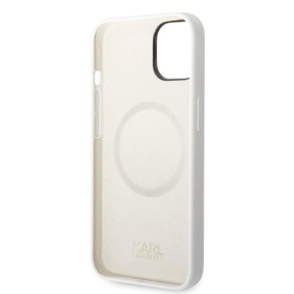 Ovitek Karl Lagerfeld KLHMP14MSNCHBCH iPhone 14 Plus 6.7" bela silikon Choupette MagSafe 7
