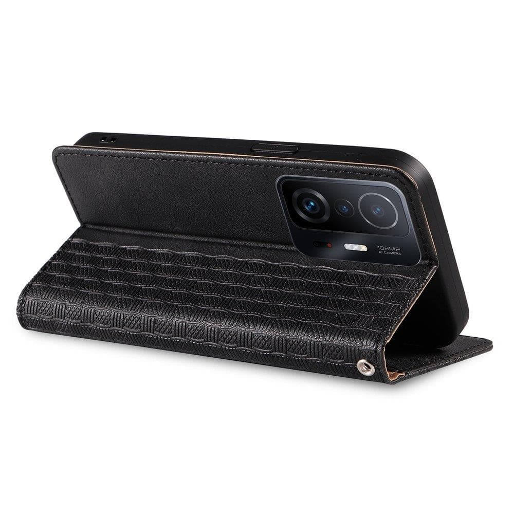 Ovitek Magnet Strap Case za Xiaomi Redmi Note 11 Pro (denarnica, vrvica), črni 2