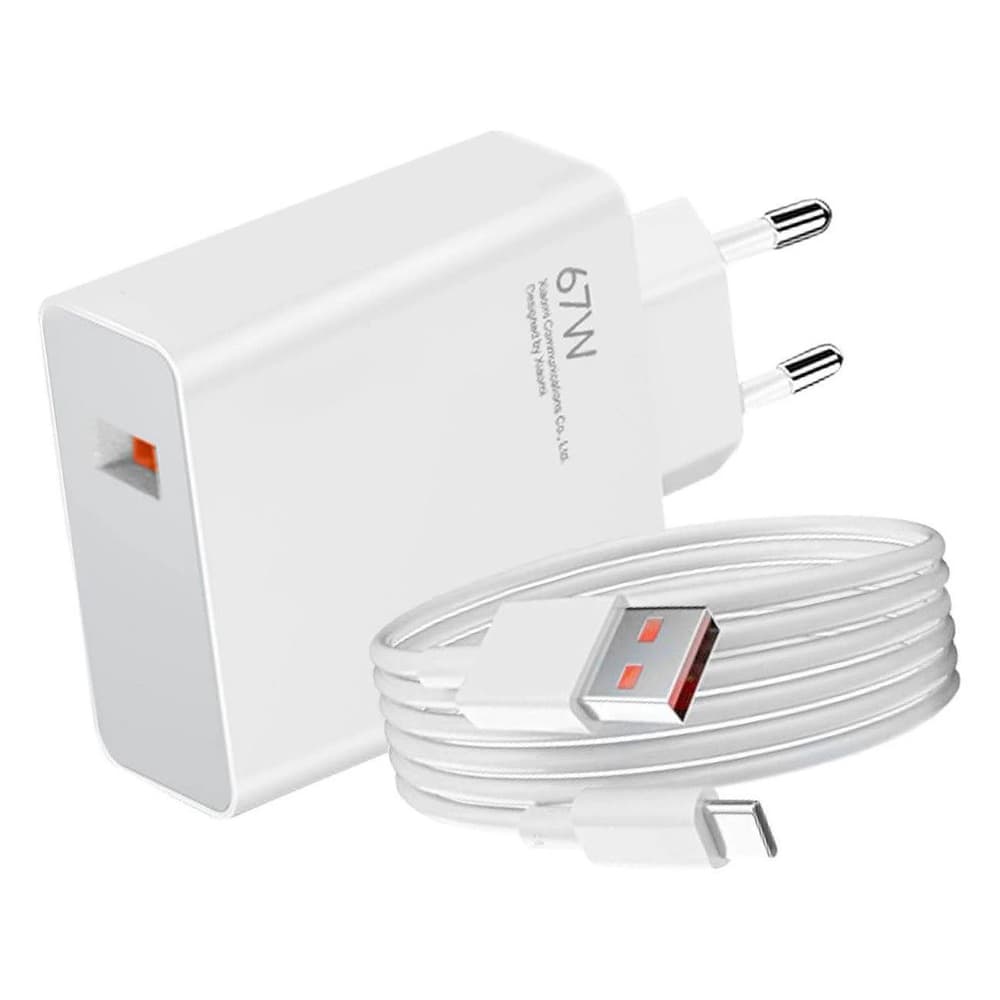 Xiaomi polnilnik BHR9465EU 67W USB-A s kablom USB-C - bel 2