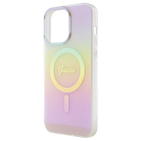 Guess IML Iridescent MagSafe ovitek za iPhone 15 Pro - roza 6