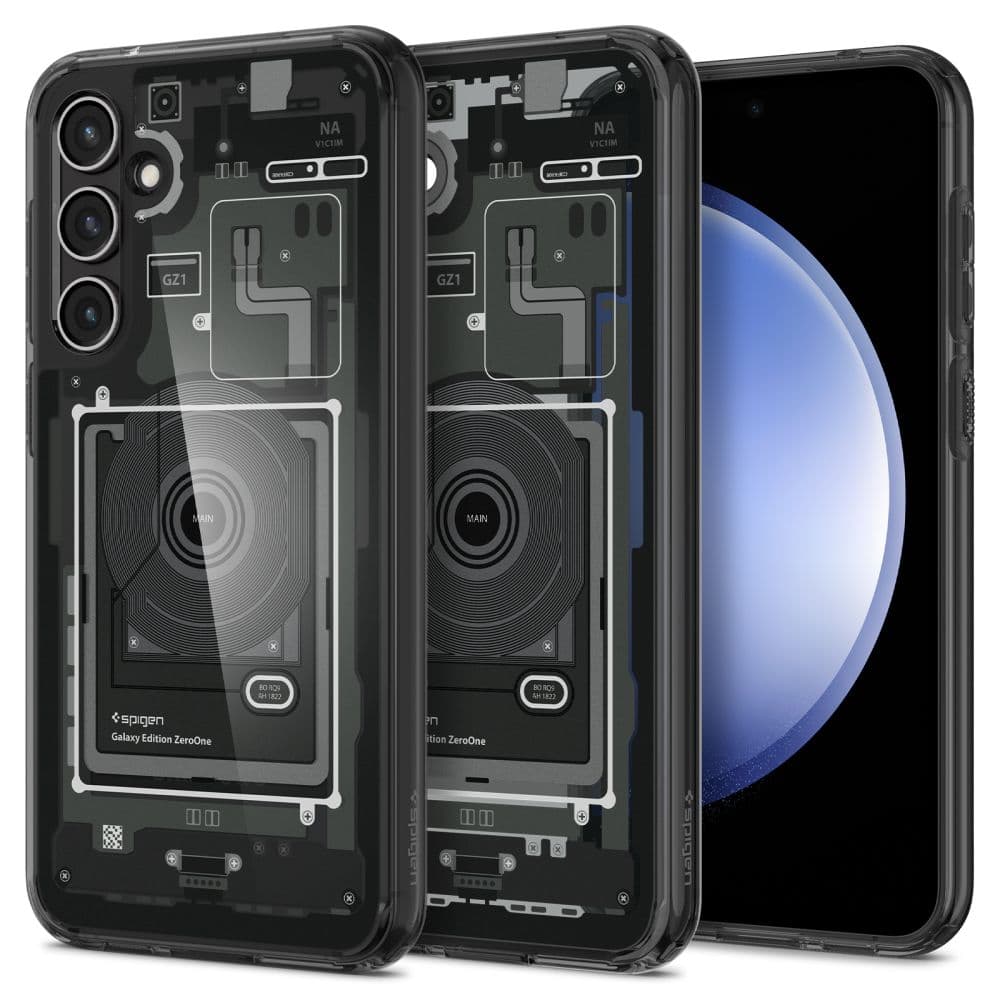 Spigen Ultra Hybrid etui za Samsung Galaxy S23 FE - temno siva (Zero One Pattern)