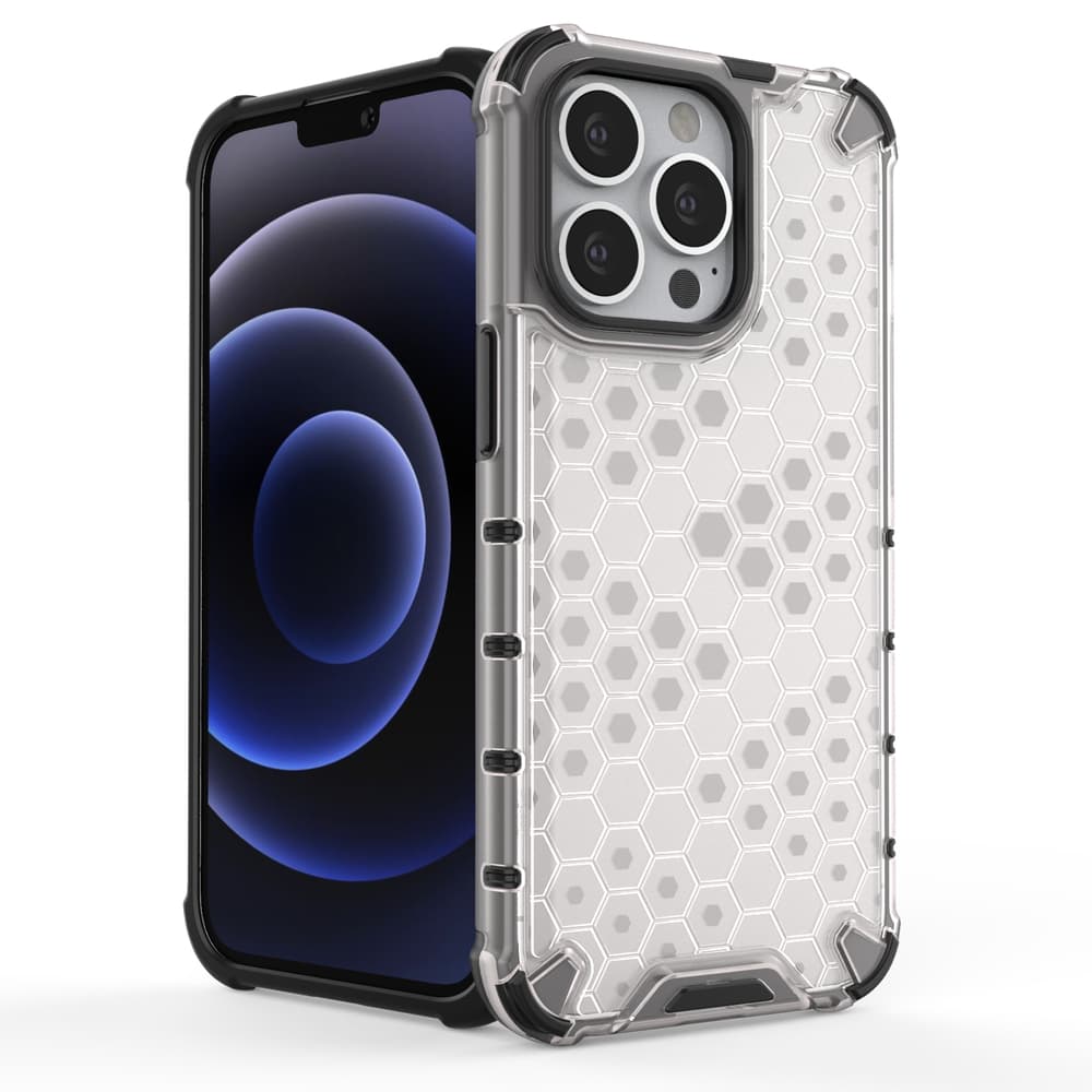 Honeycomb ovitek z TPU odbijačem za iPhone 13 Pro - rdeč 3