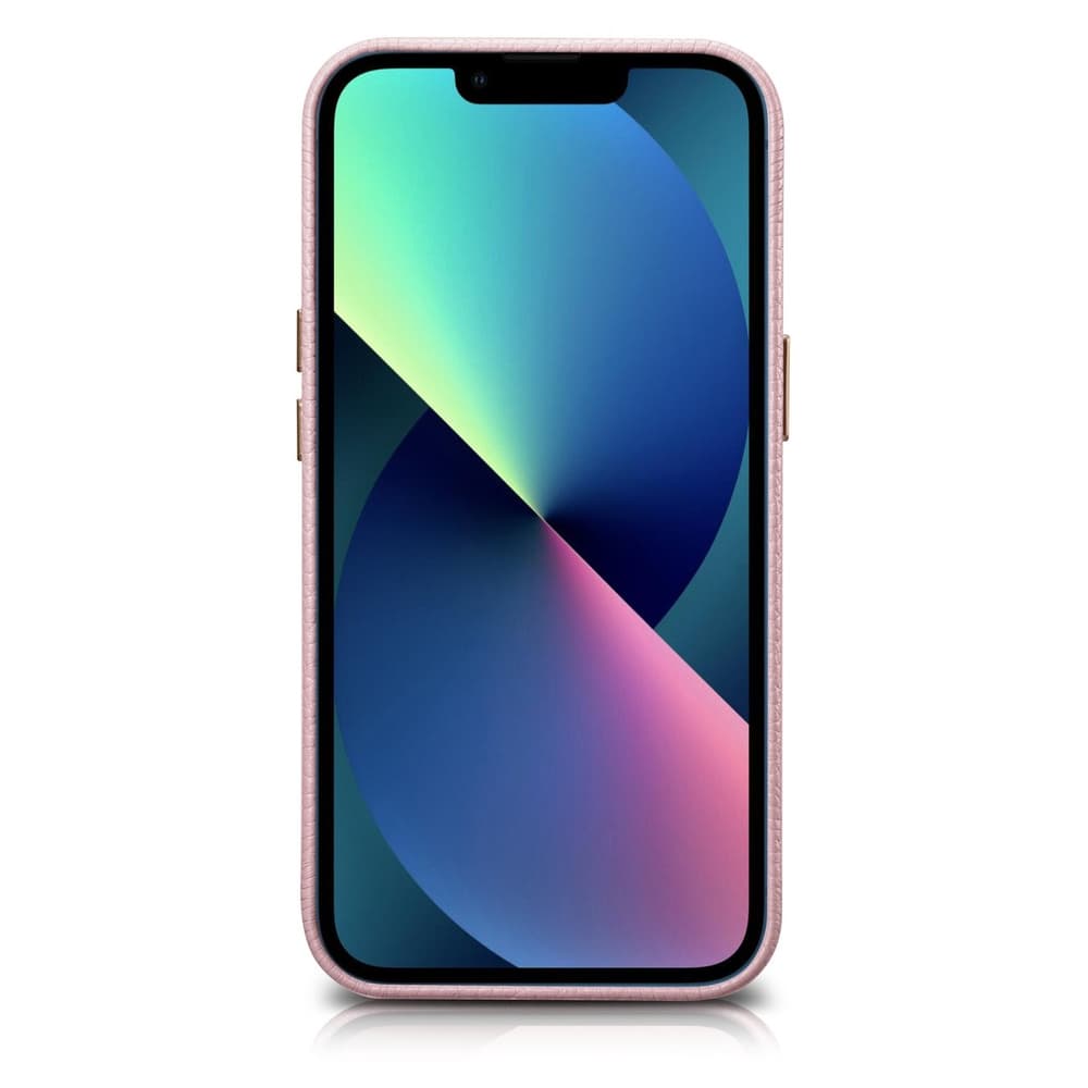 Ovitek iCarer Litchi za iPhone 14 Plus, roza 2