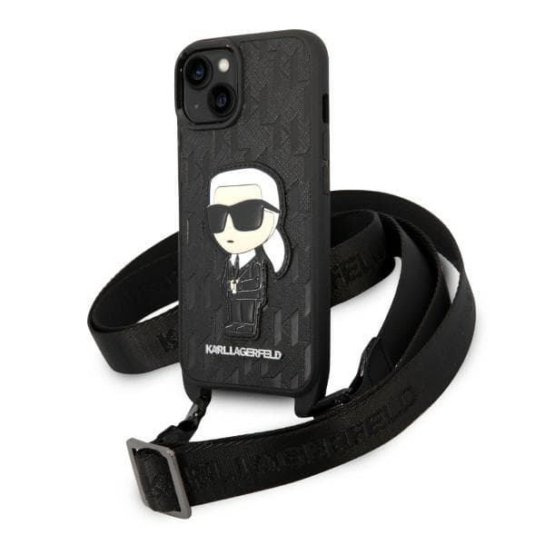 Karl Lagerfeld Monogram Ikonik Patch etui za iPhone 14 6.1" črno