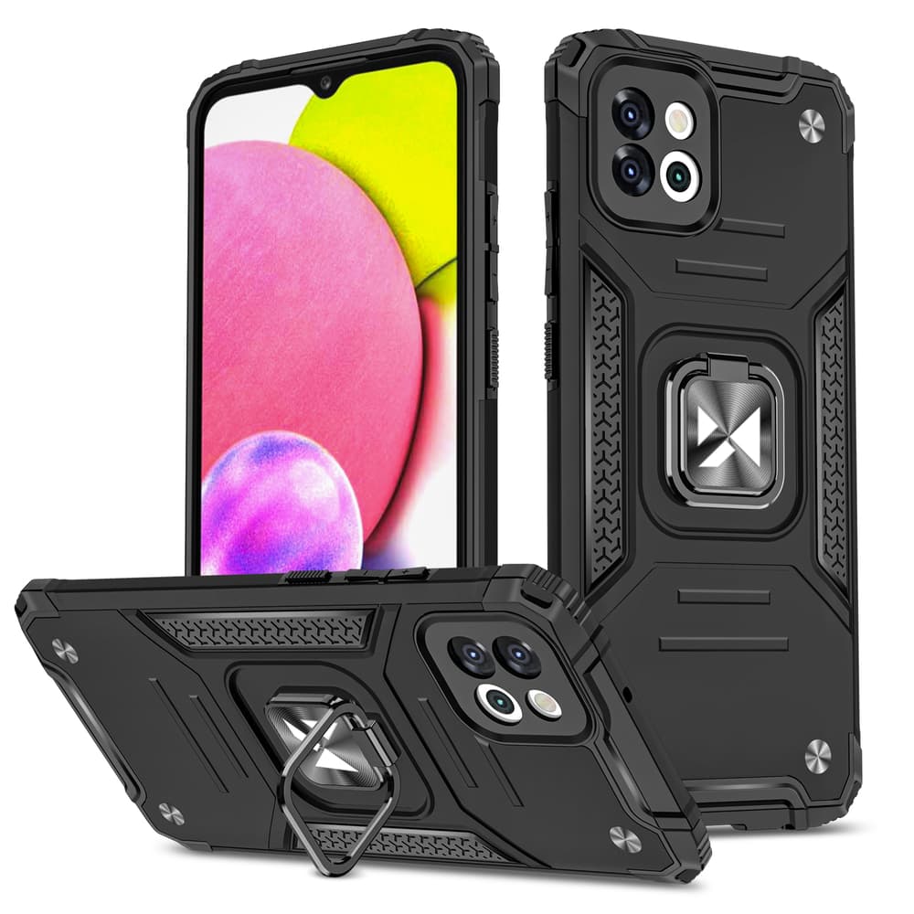 Wozinsky Ring Armor ovitek za Samsung Galaxy A03, črn, z obročem