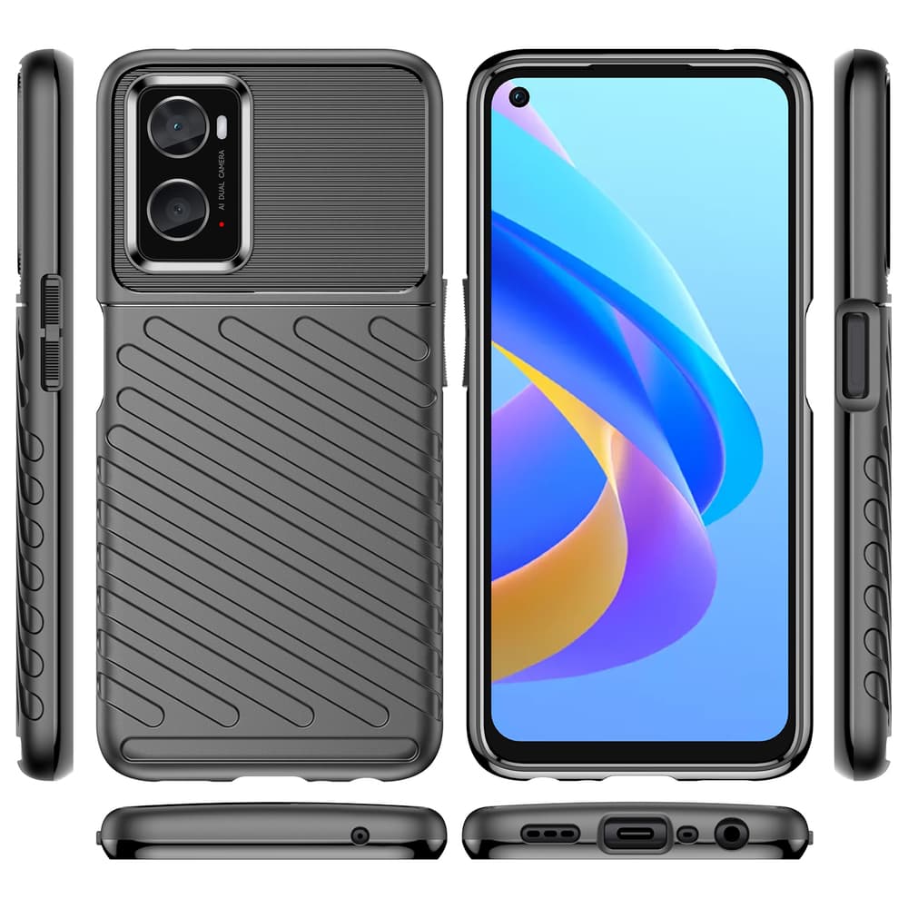 Thunder Case ovitek za Oppo A76 / A36 / Realme 9i - črn 7