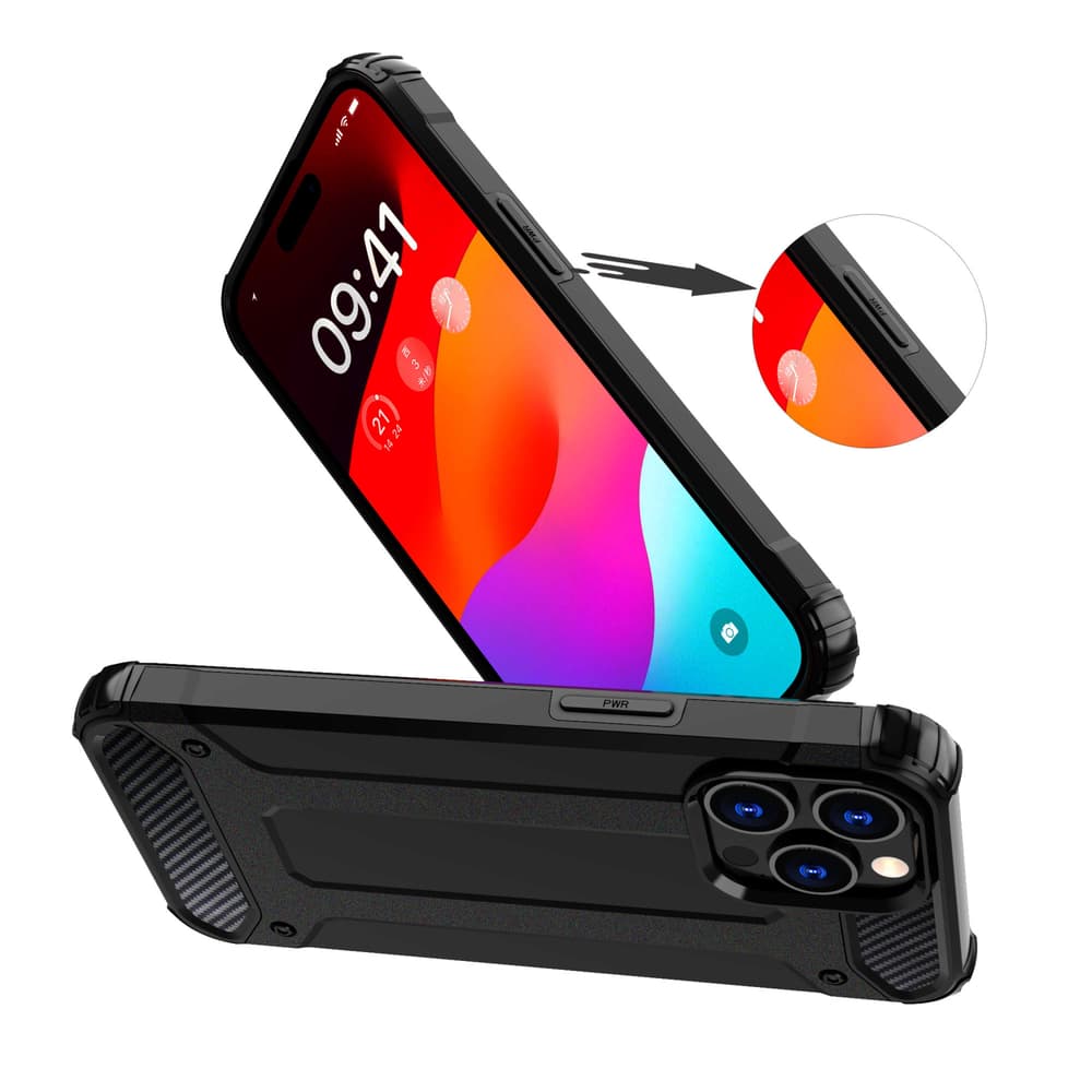 Hibridni ovitek Armor za iPhone 15 Pro Hurtel - moder 4