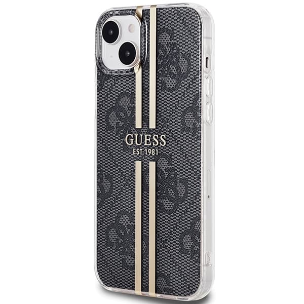 Ovitek Guess IML 4G Gold Stripe za iPhone 15 Plus / 14 Plus - črn 2