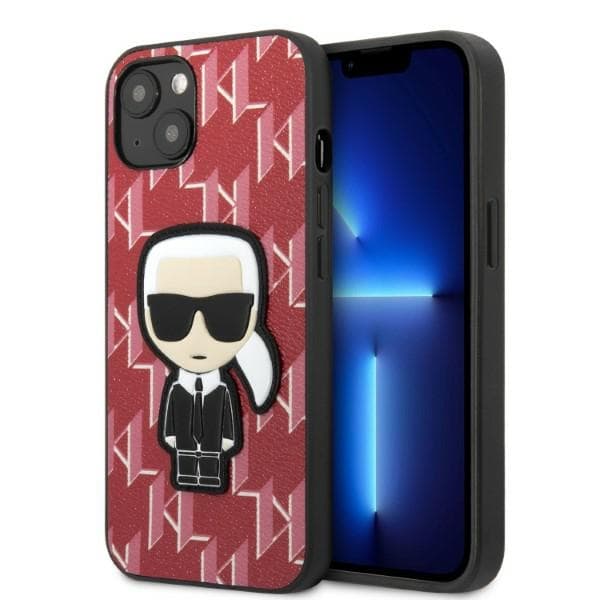Karl Lagerfeld Monogram Ikonik Patch ovitek za iPhone 13 (6.1") - rdeč