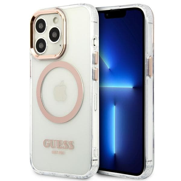 Ovitek Guess GUHMP13XHTRMD za iPhone 13 Pro Max 6.7" Metal Outline Magsafe, zlata