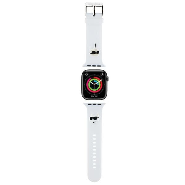Karl Lagerfeld etui za Apple Watch 42/44/45/49mm - 3D Rubber Karl&Choupette Heads - bela