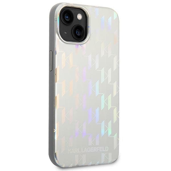 Karl Lagerfeld ovitek za iPhone 14 Plus Monogram Iridescent, srebrn 4