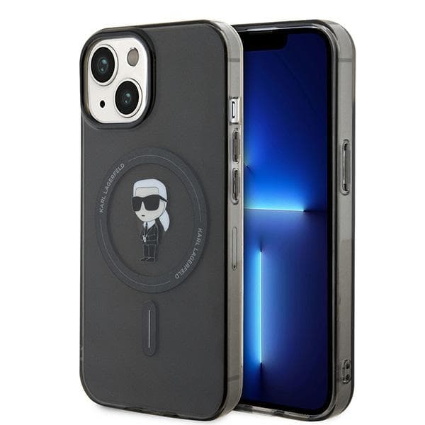 Karl Lagerfeld IML Ikonik ovitek za iPhone 15 - črn, MagSafe