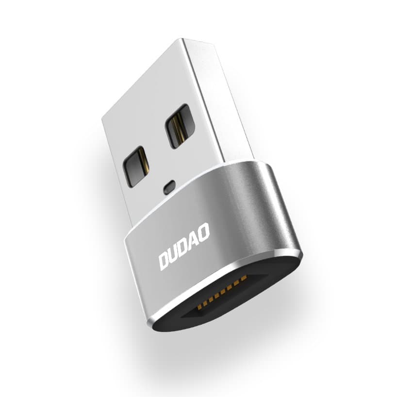 Dudao adapter USB-C (ženski) na USB (moški), črn