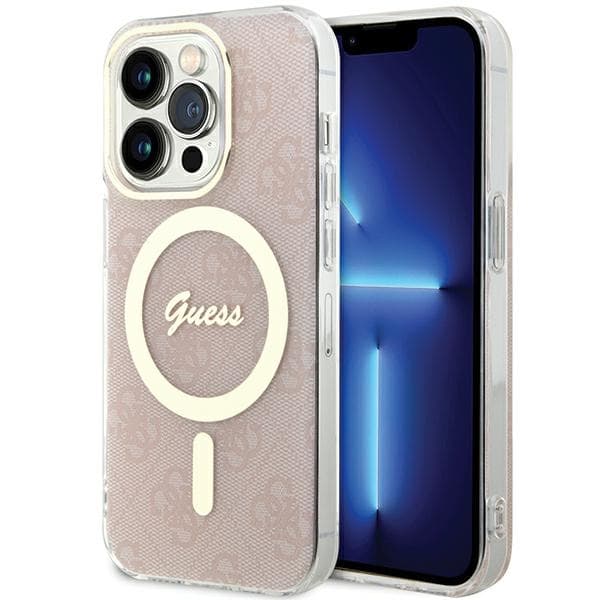 Guess IML 4G MagSafe etui za iPhone 15 Pro - roza