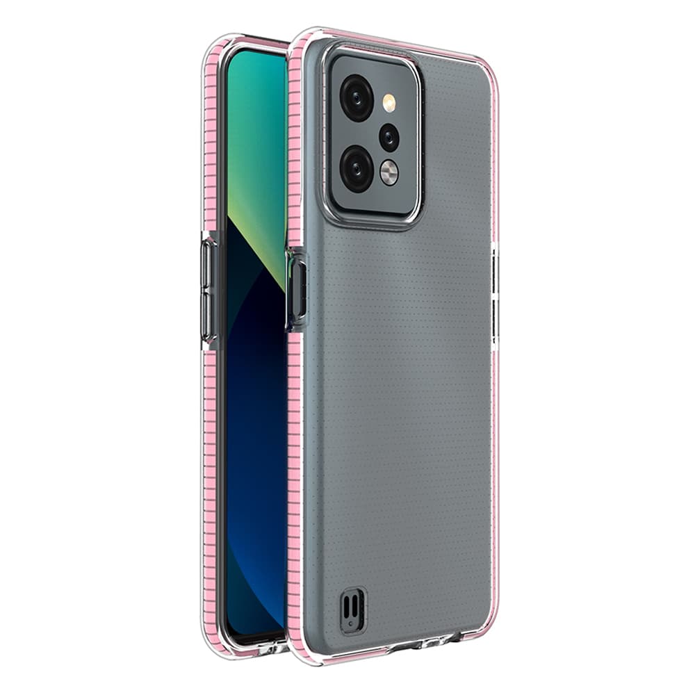 Hurtel Spring Case etui za Realme C31, silikonski ovitek z okvirjem, svetlo roza