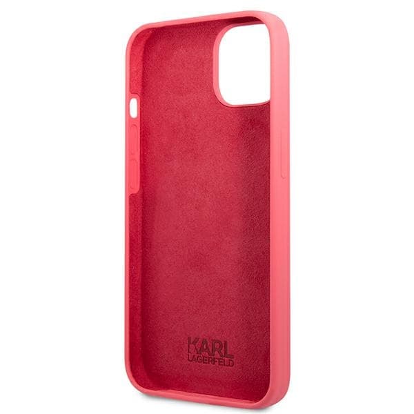 Ovitek Karl Lagerfeld Silicone Plaque za iPhone 13, fuksija 7