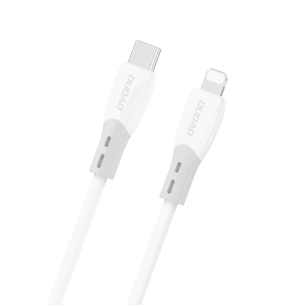 Dudao L25SX 30W USB-C - Lightning kabel, mehka silikonska pletenica 1m - bela