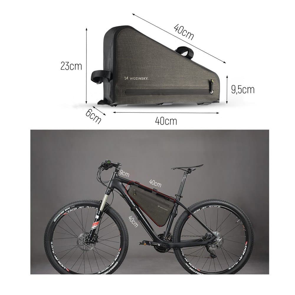 Wozinsky kolesarska torba za okvir 3.5L, siva 7