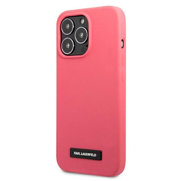 Ovitek Karl Lagerfeld Silicone Plaque za iPhone 13 Pro Max, fuksija 2