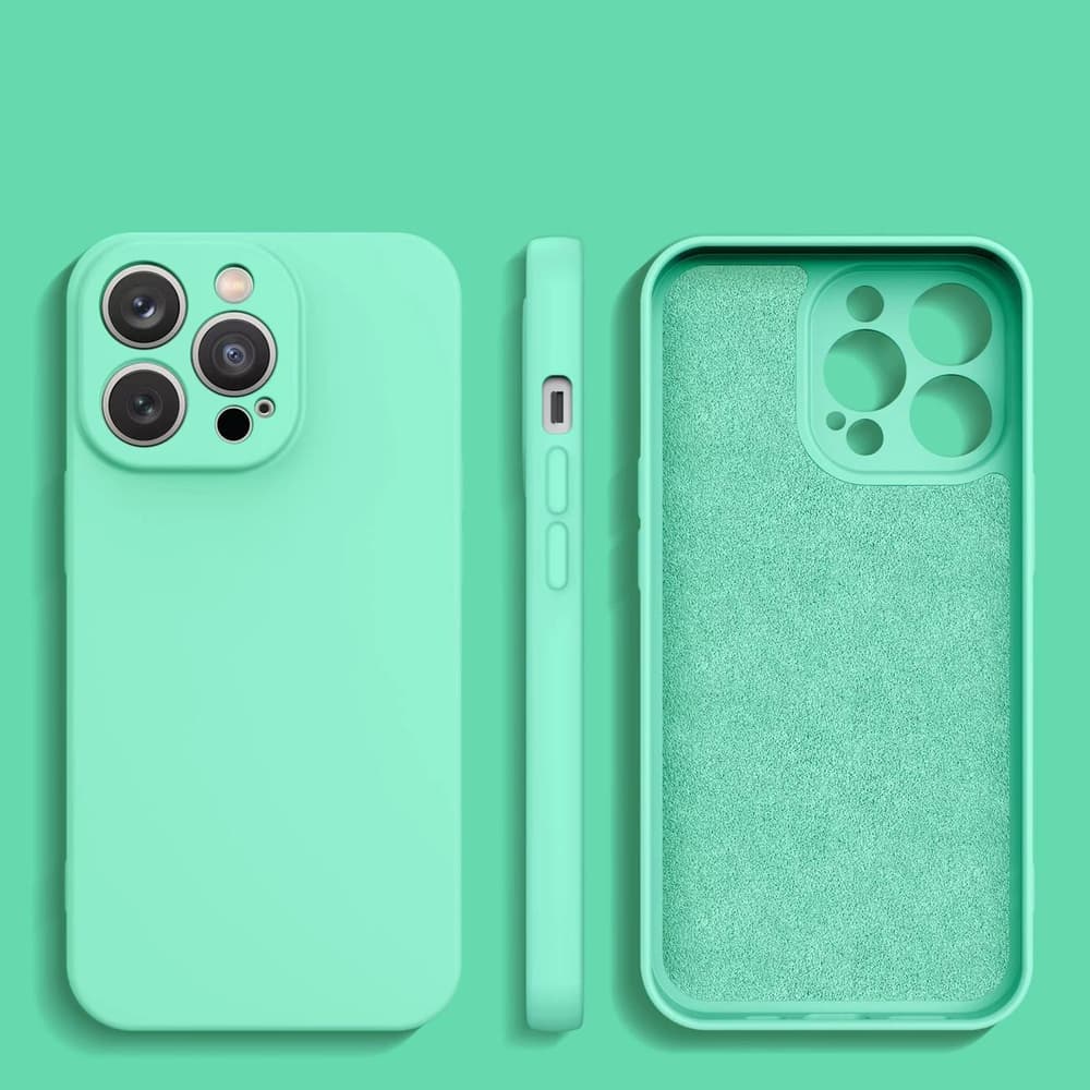 Silikonska ovitek Hurtel za iPhone 14 Plus, mint zelena 2