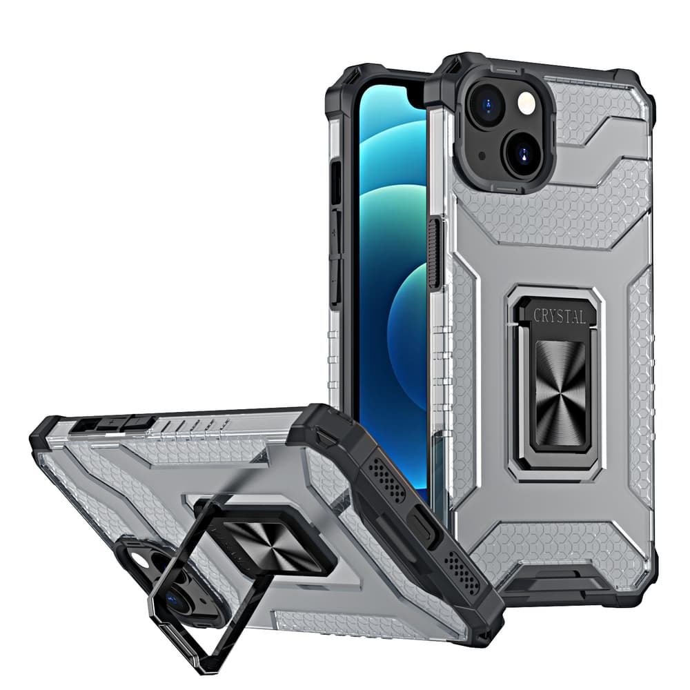 Ovitek Crystal Ring Case Kickstand za iPhone 13 mini (črn)