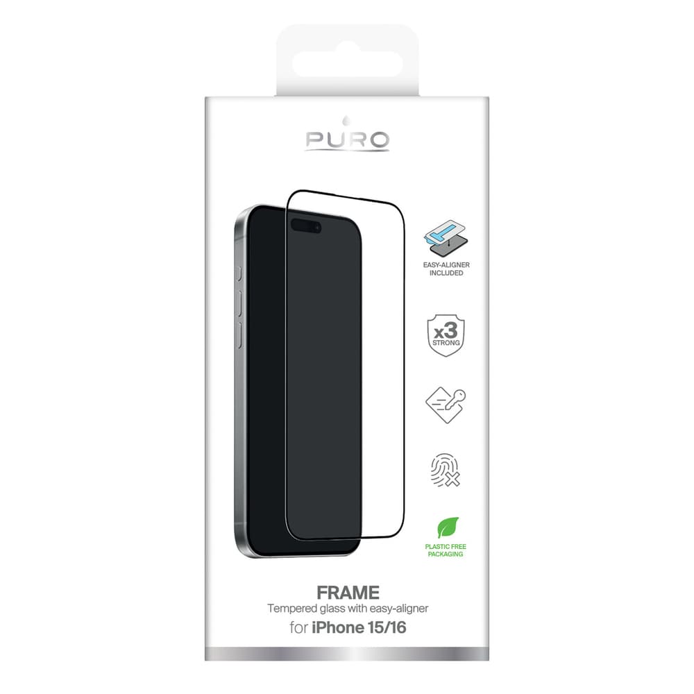 Puro Frame kaljeno steklo za iPhone 16 7