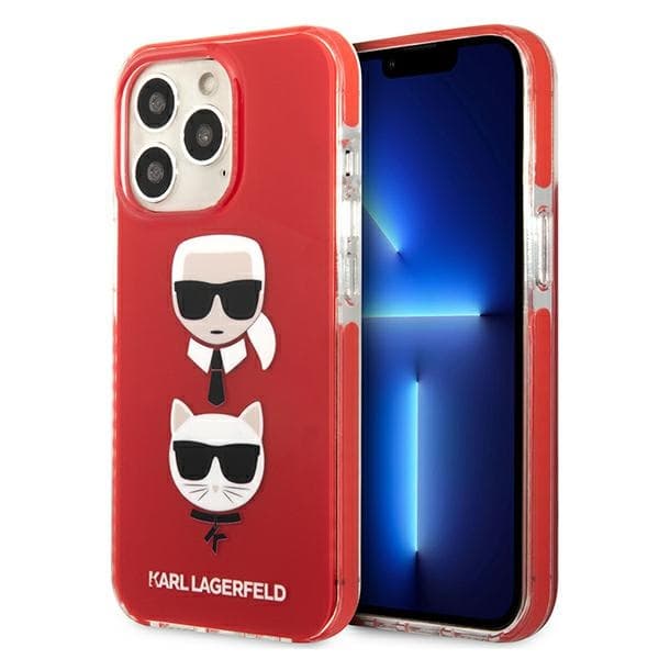 Karl Lagerfeld Karl&Choupette Head ovitek za iPhone 13 Pro / 13 - Rdeča