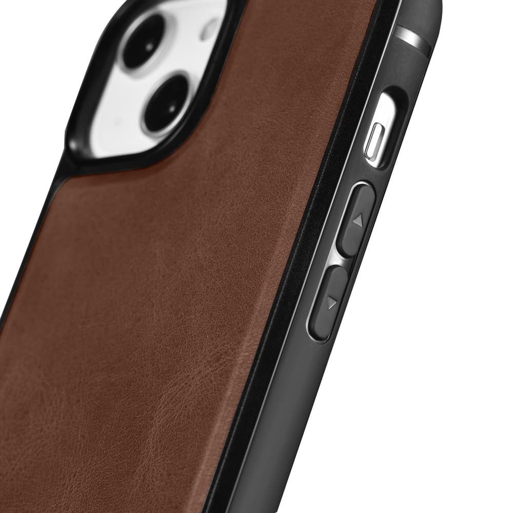iCarer usnjena Oil Wax ovitek za iPhone 14 Plus, rjava, MagSafe 7