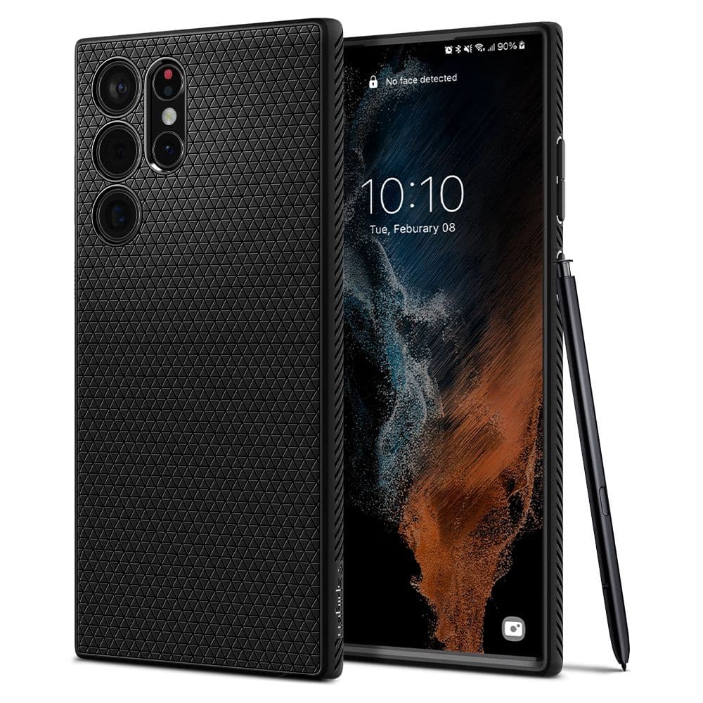 Spigen Liquid Air ovitek za Samsung Galaxy S22 Ultra, mat črn