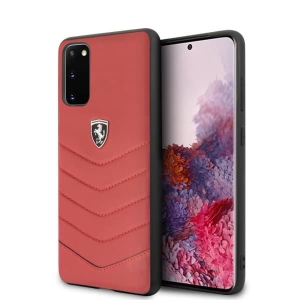 Ferrari Heritage Quilted ovitek za Samsung Galaxy S20 - rdeč