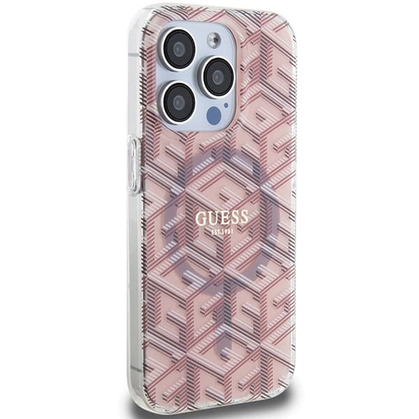 Guess IML GCube MagSafe etui za iPhone 15 Pro Max - roza 4