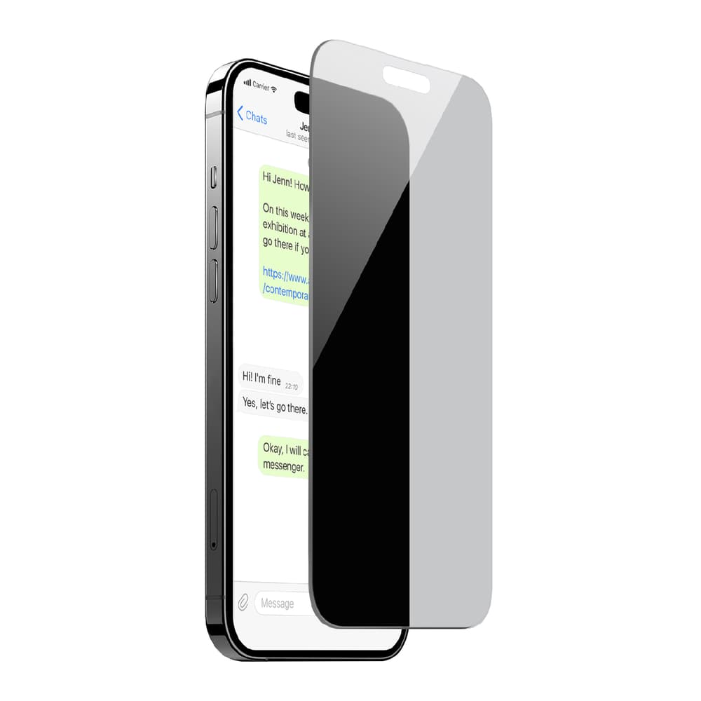 Puro Privacy kaljeno steklo za iPhone 16 / 15, črn okvir